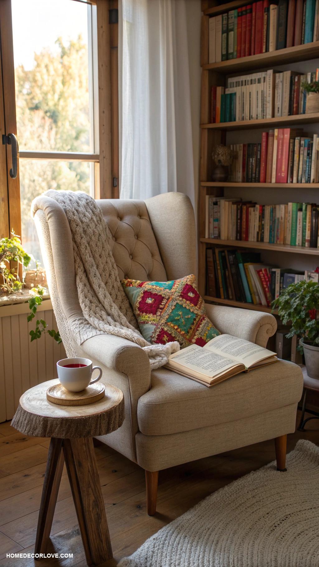 living room decor ideas Design a cozy reading nook