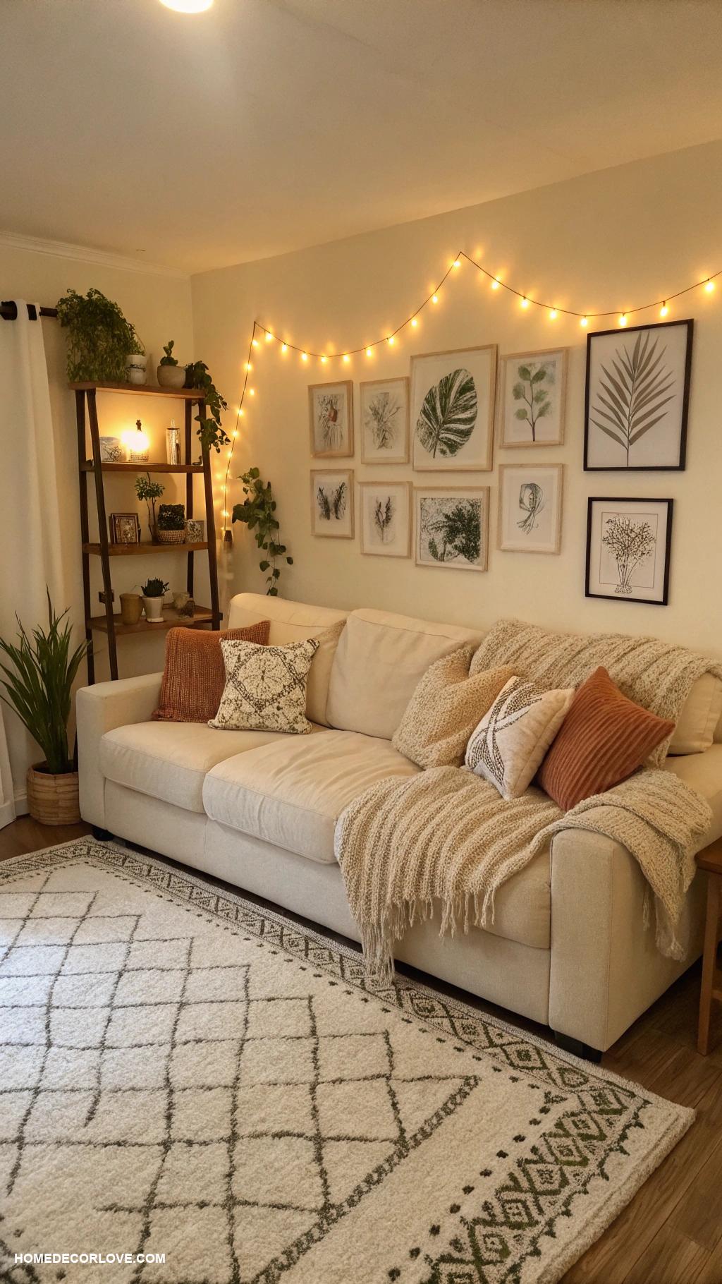 living room decor ideas Use ambient lighting for warmth