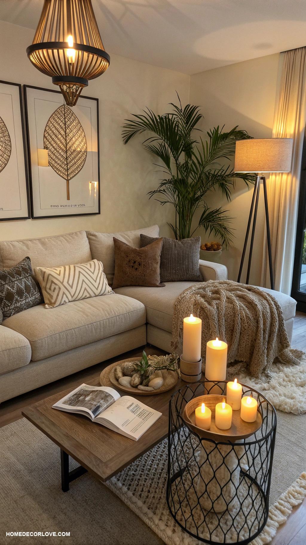 living room inspo Mood lighting with stylish lamps