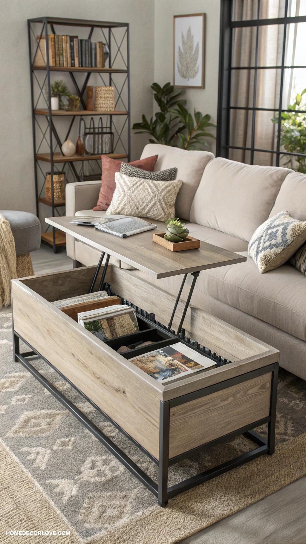 living room inspo Multi functional coffee table with storage
