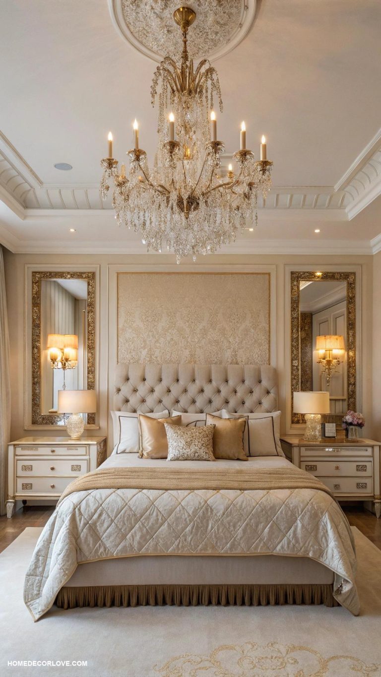 master bedrooms decor Dramatic chandelier for elegant centerpiece