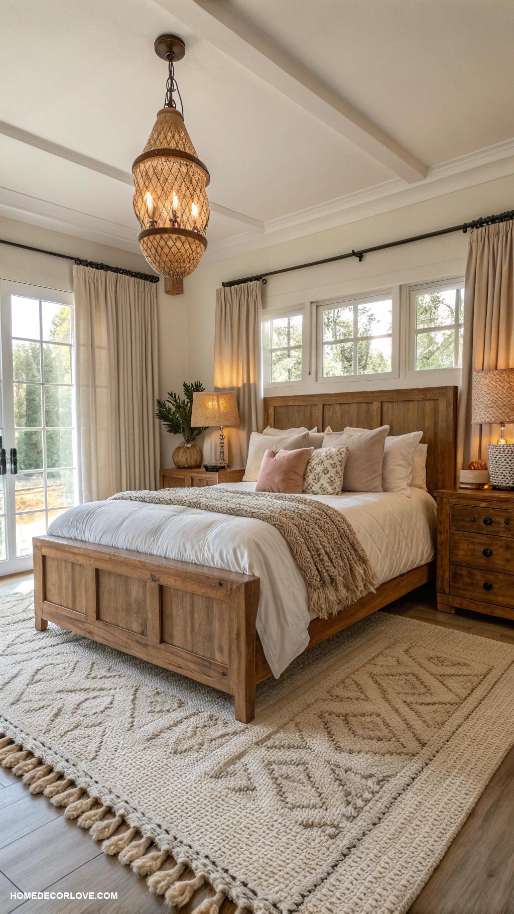 master bedrooms decor Natural wood furniture for warmth