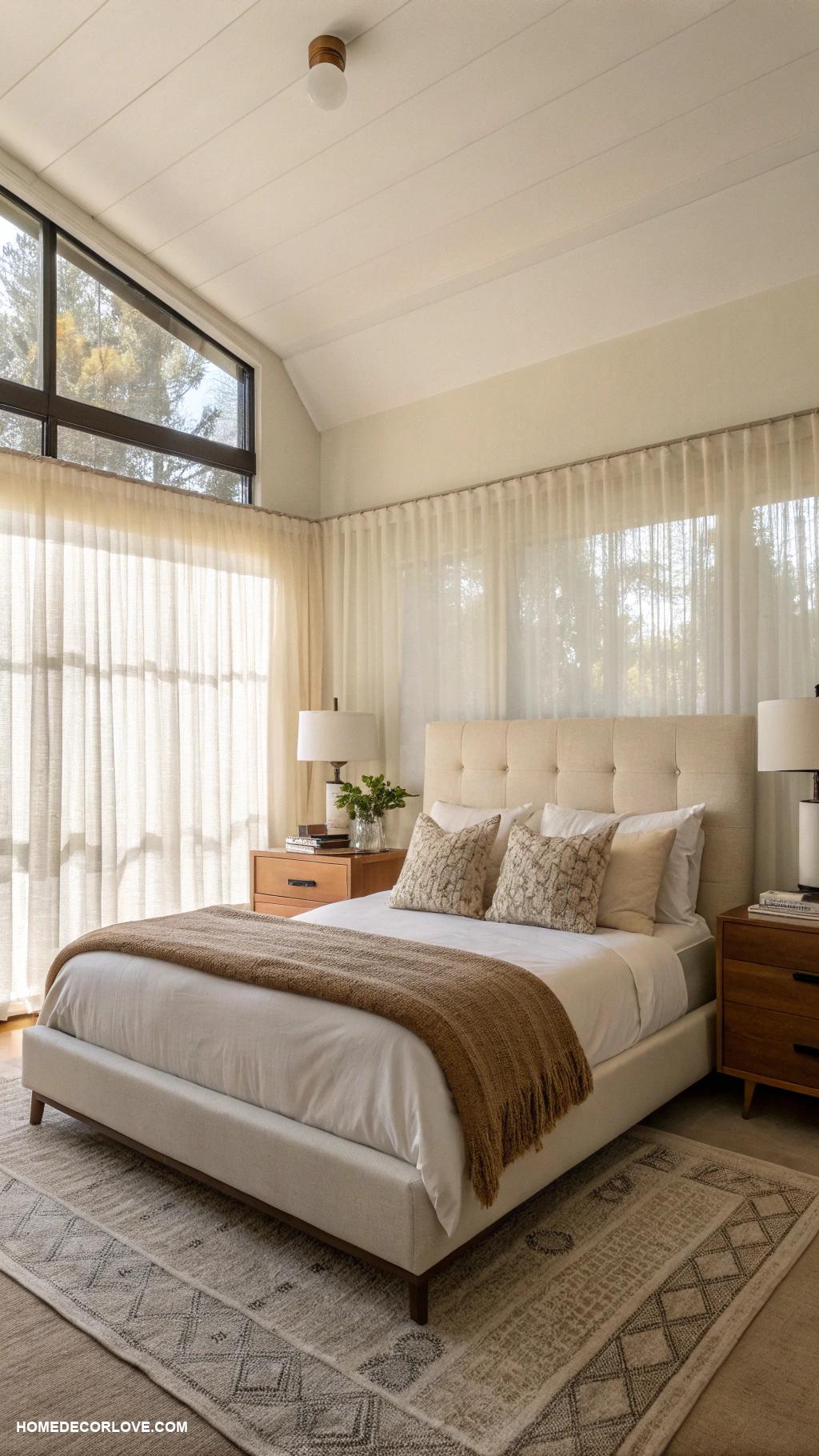 mid century modern bedroom Minimalist nightstands for clean aesthetic