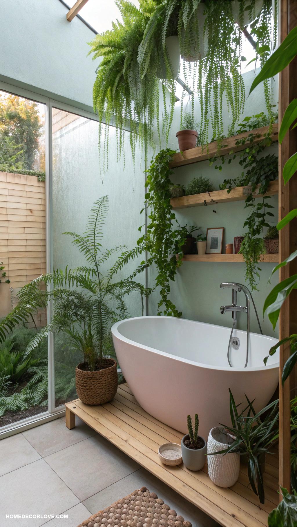 modern bathroom ideas Indoor plants for a fresh atmosphere