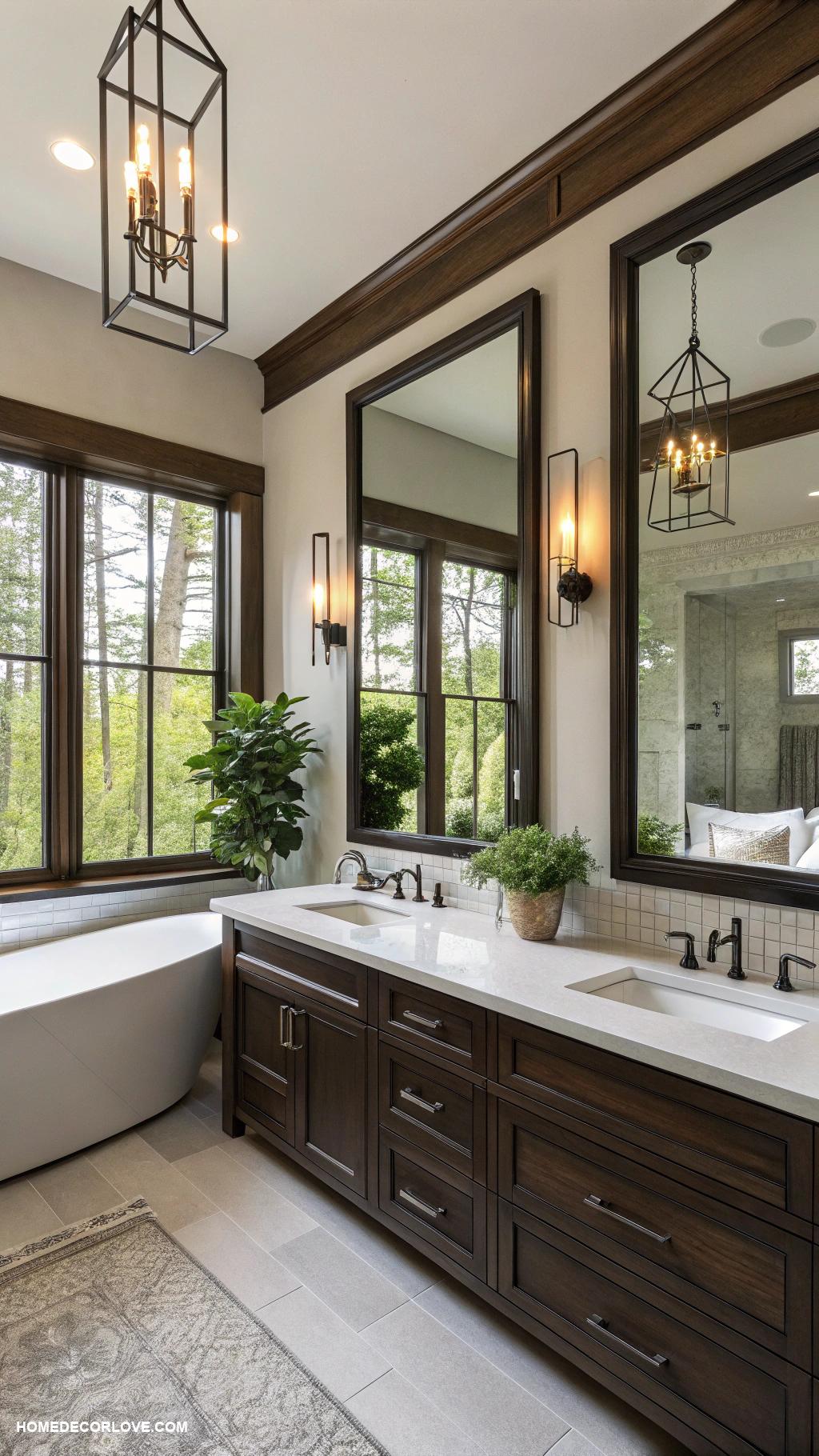 modern bathroom ideas Large mirrors to enhance space