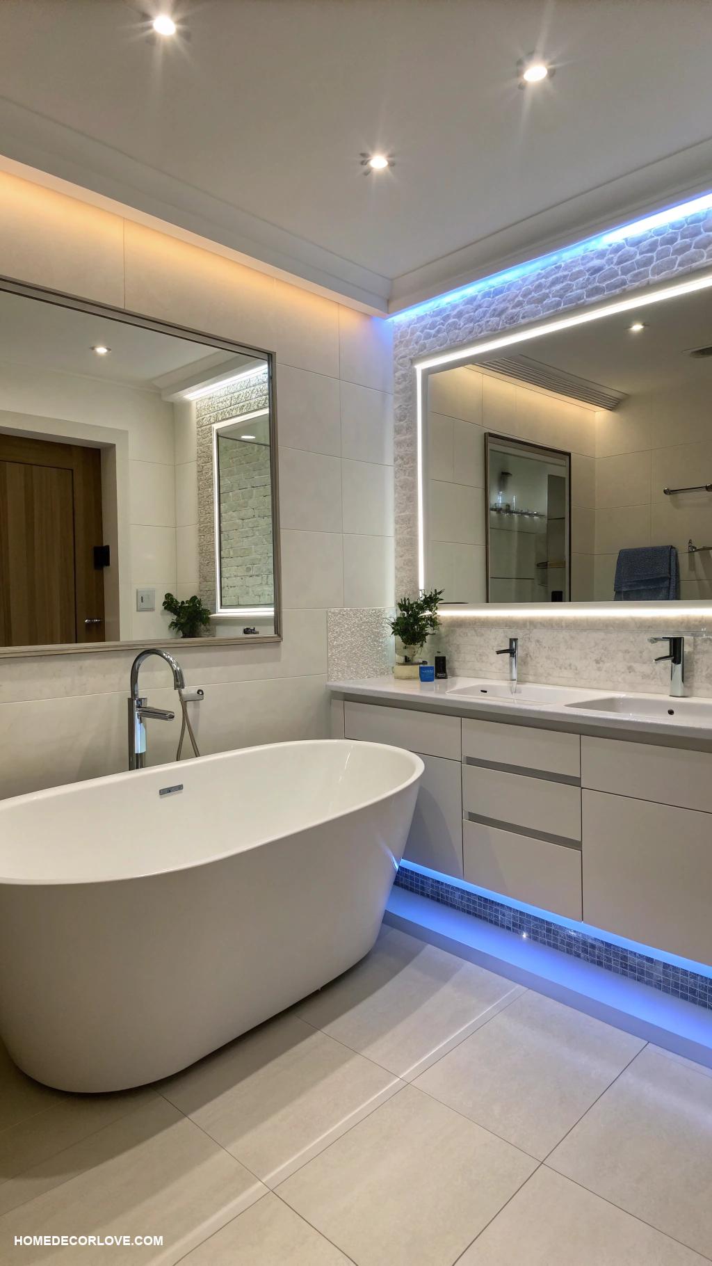 modern bathroom ideas Smart lighting for ambiance control