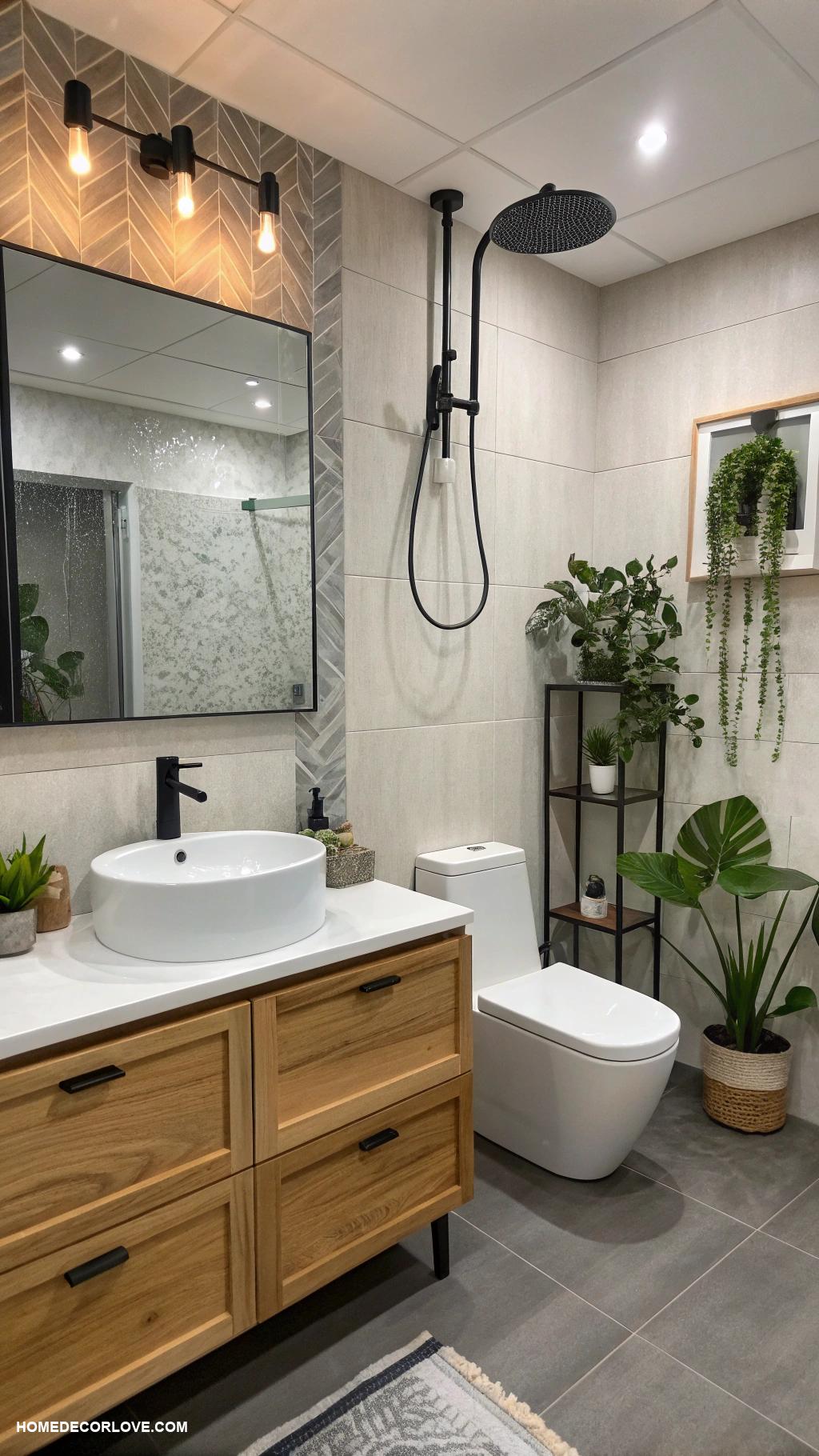 modern bathroom ideas Water saving fixtures for eco friendliness
