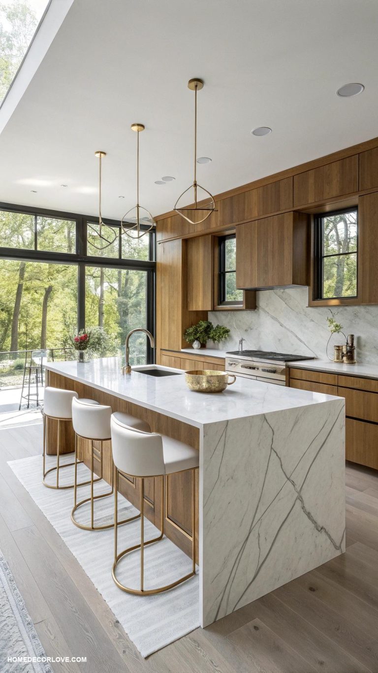 modern kitchen Floating kitchen island for extra space
