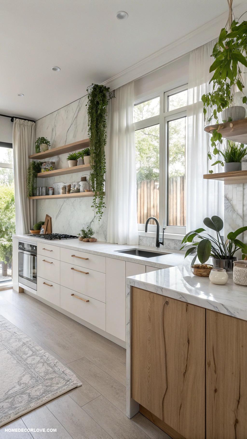 modern kitchen Integrate indoor plants for freshness