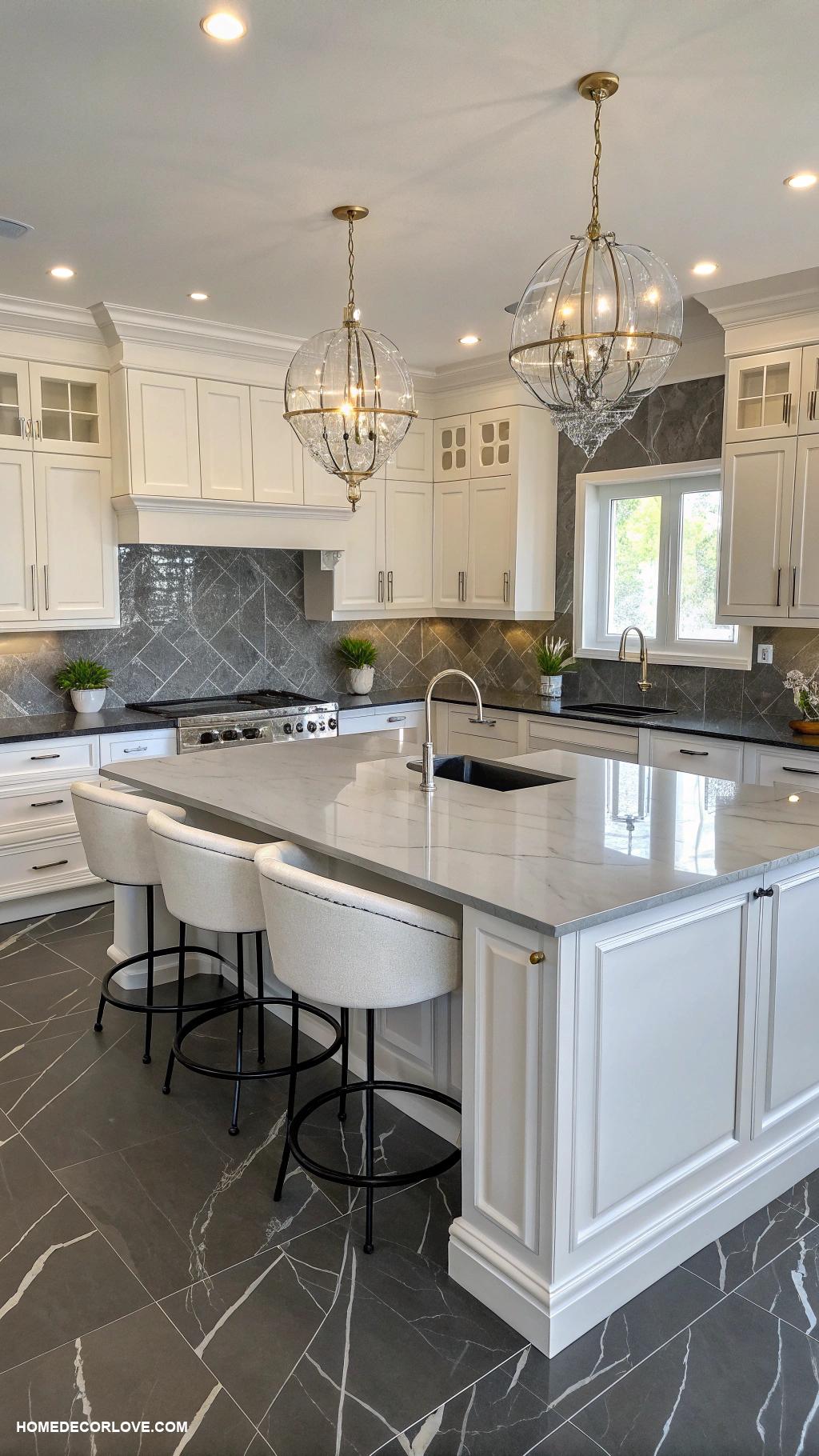 modern kitchen Quartz countertops for durability and style