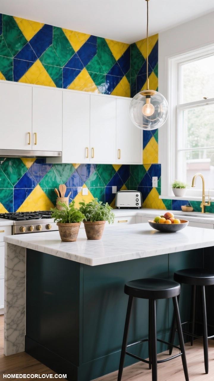modern kitchen ideas Bold backsplash for added personality