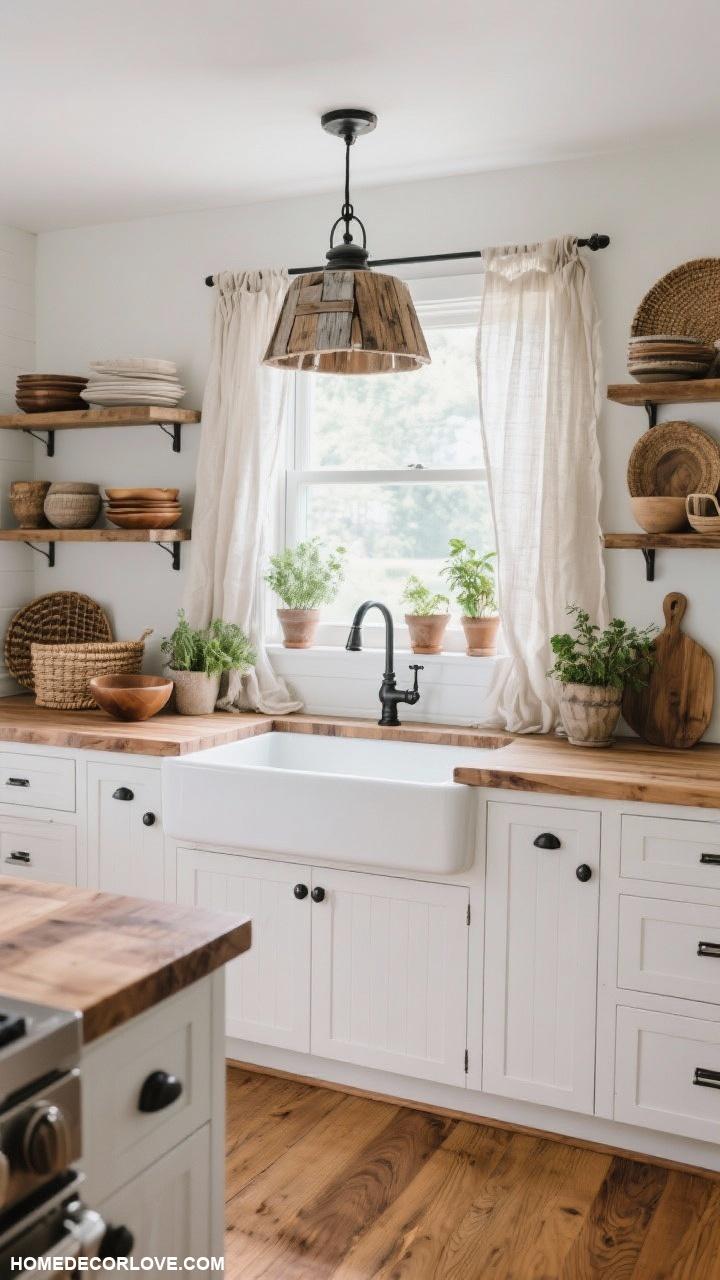 modern kitchen ideas Farmhouse sink for a rustic touch