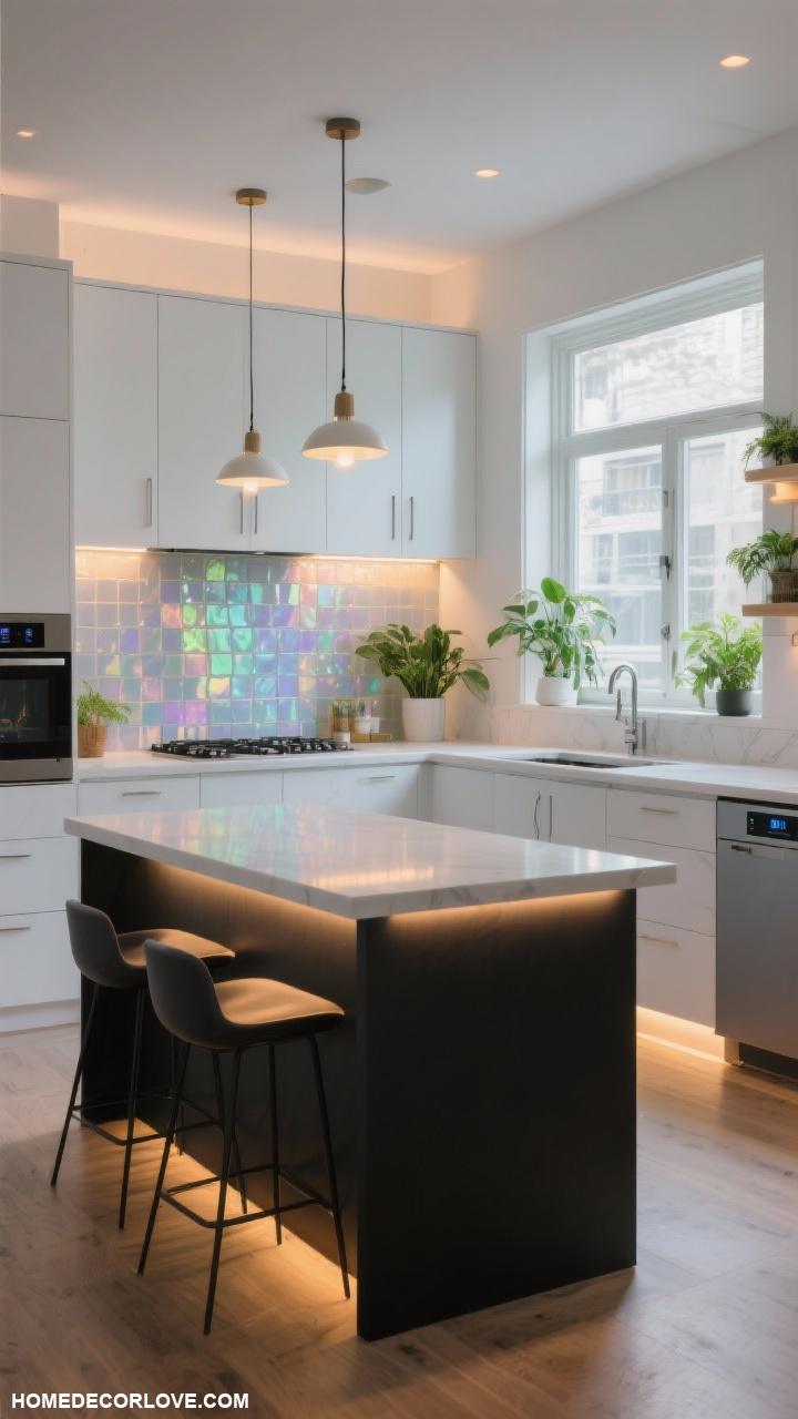 modern kitchen ideas Integrated lighting for ambiance and functionality
