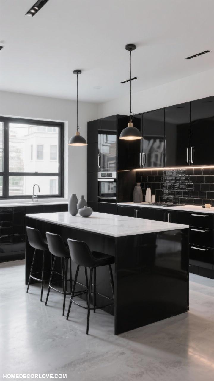 modern kitchen ideas Monochrome color scheme for modern appeal