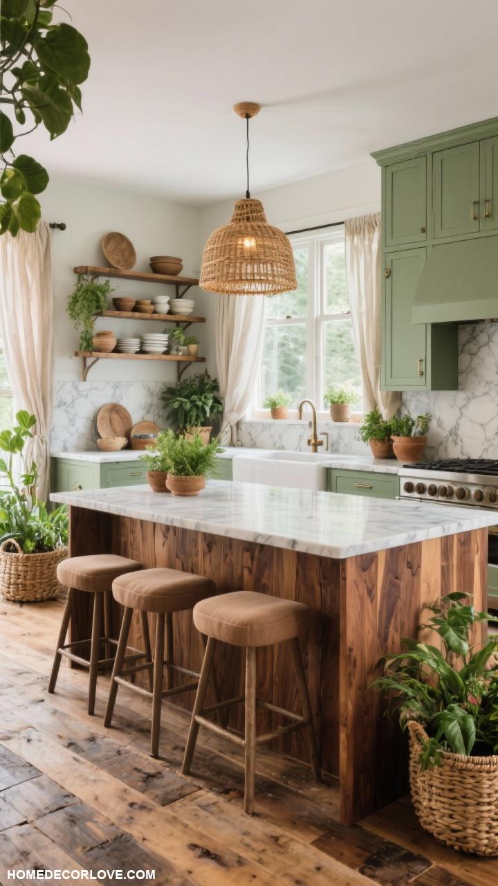 modern kitchen ideas Natural materials for warmth and texture