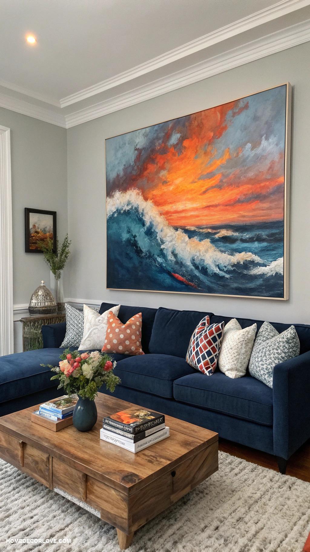 modern living room Artwork that reflects personal style