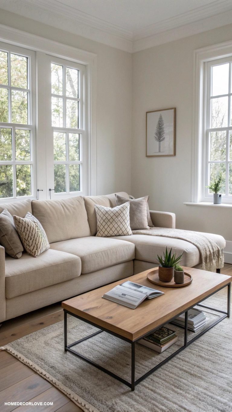 modern living room Minimalist furniture with neutral tones