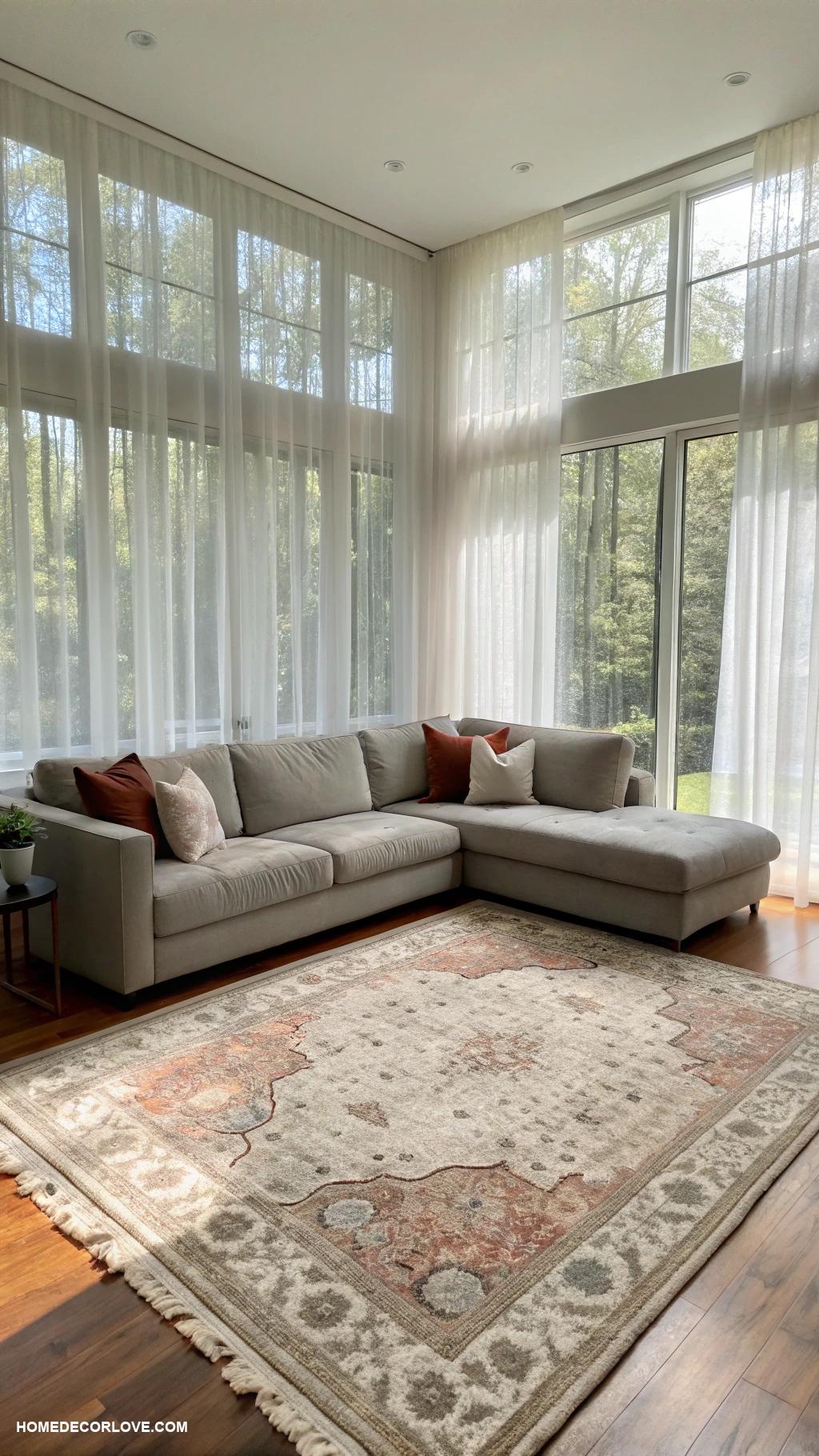 modern living room Textured rugs for added comfort