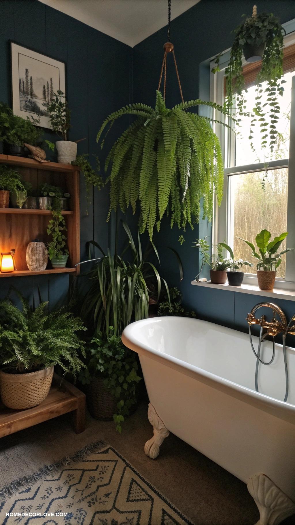 moody bathroom Indoor plants for fresh ambiance