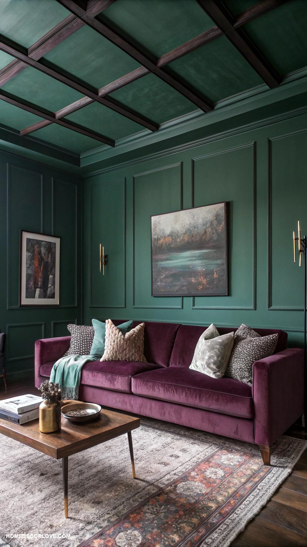 moody living room Deep colors for a dramatic impact