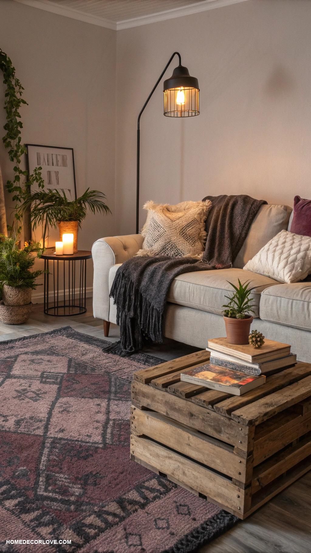 moody living room Soft area rugs for comfort