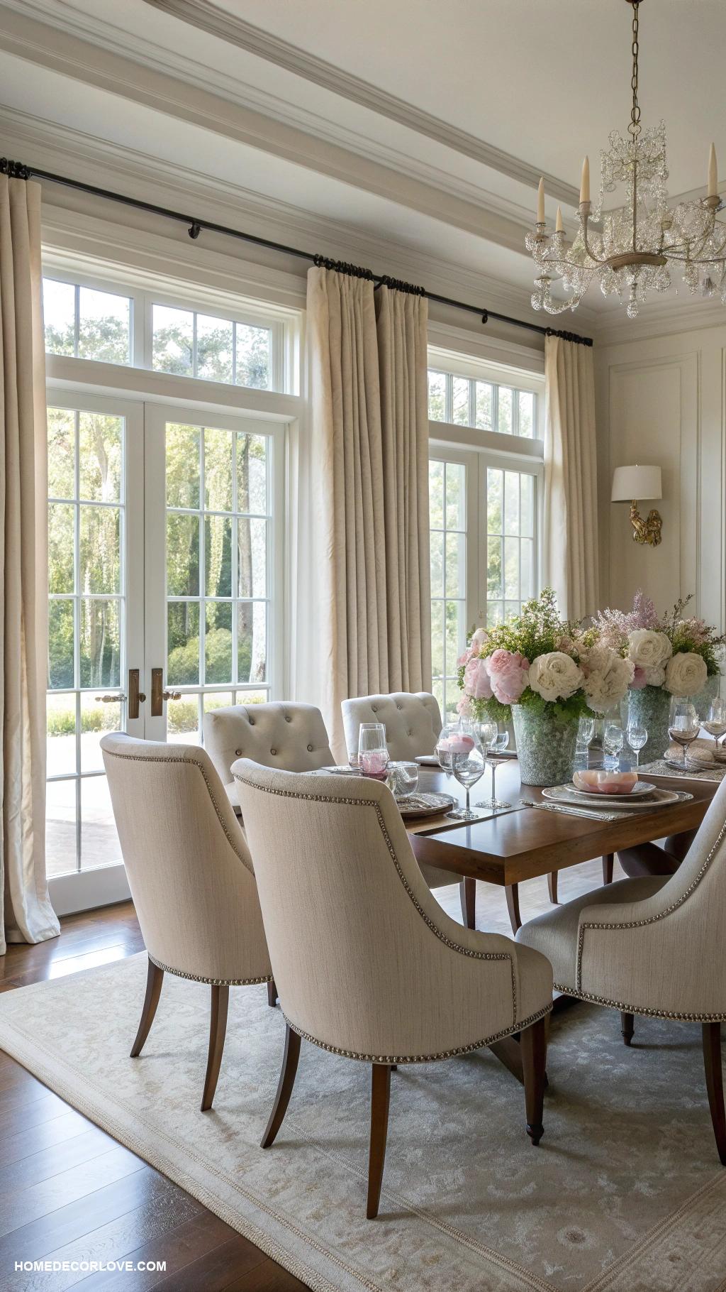 nancy meyers dining room Chic upholstered dining chairs for comfort