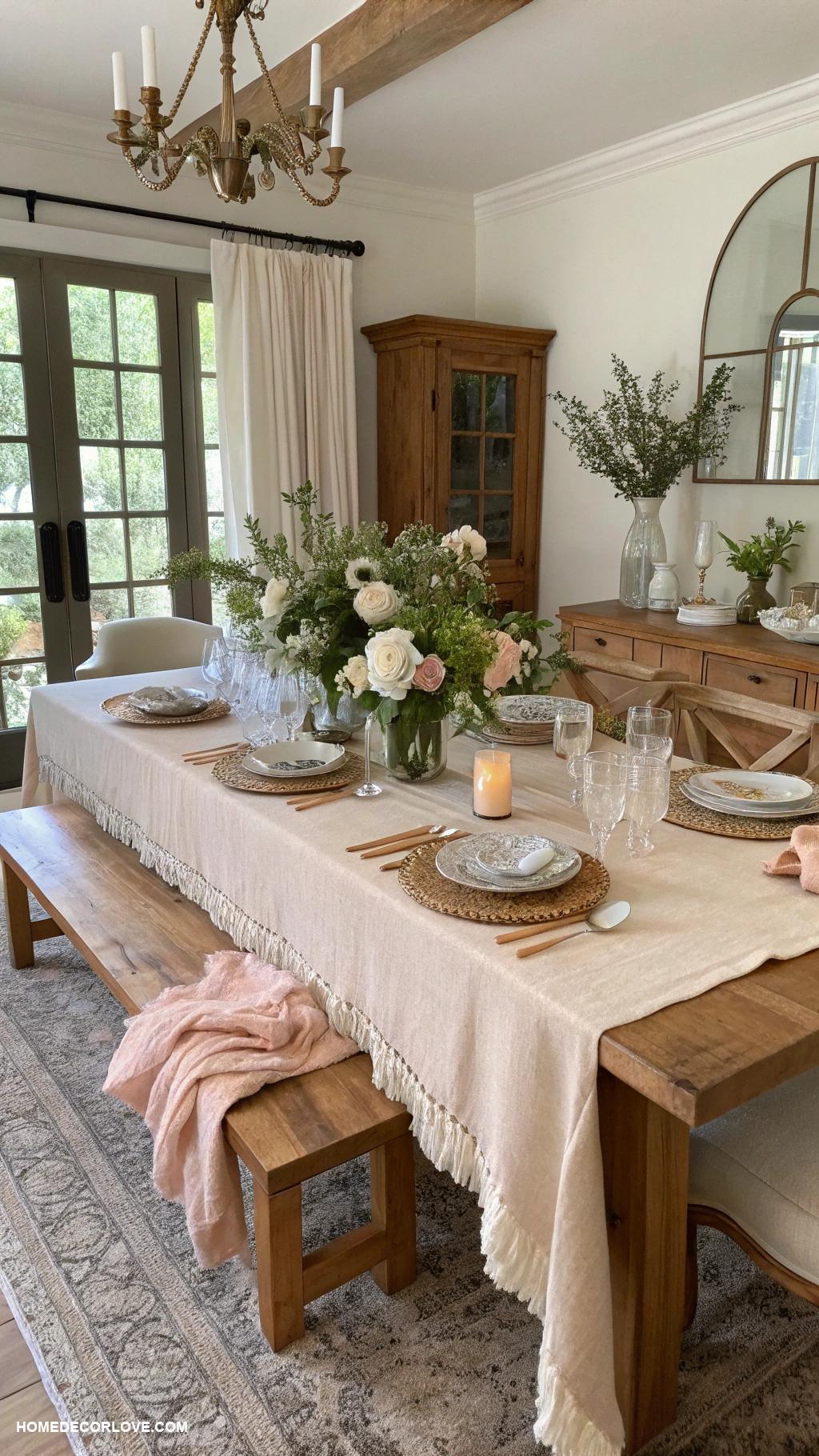 nancy meyers dining room Soft textiles for table settings