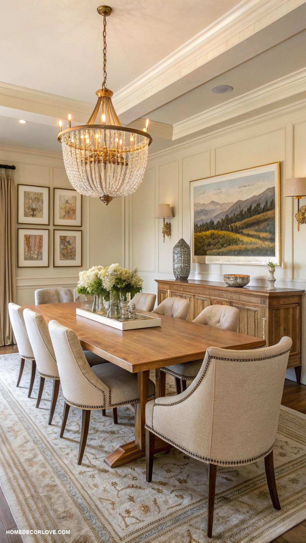 nancy meyers dining room Warm neutral color palette throughout