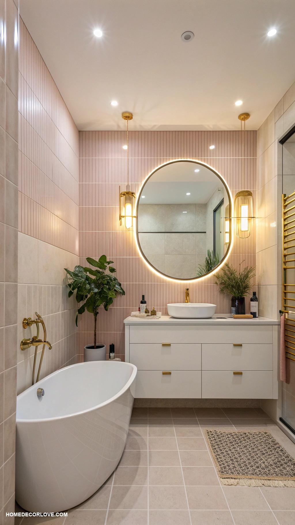 small bathroom ideas Install good lighting for a bright ambiance