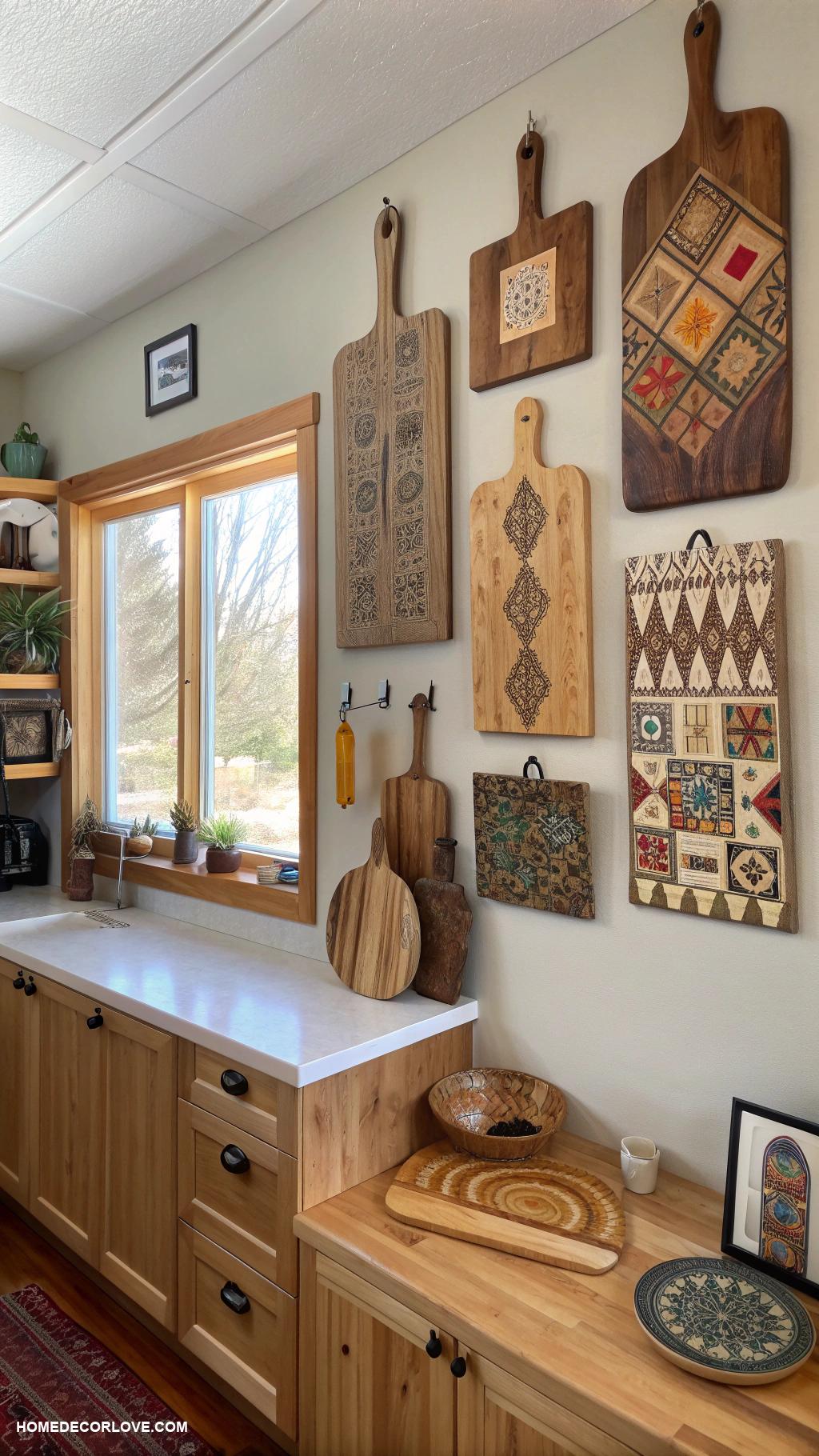 small kitchen ideas Decorative cutting boards as art