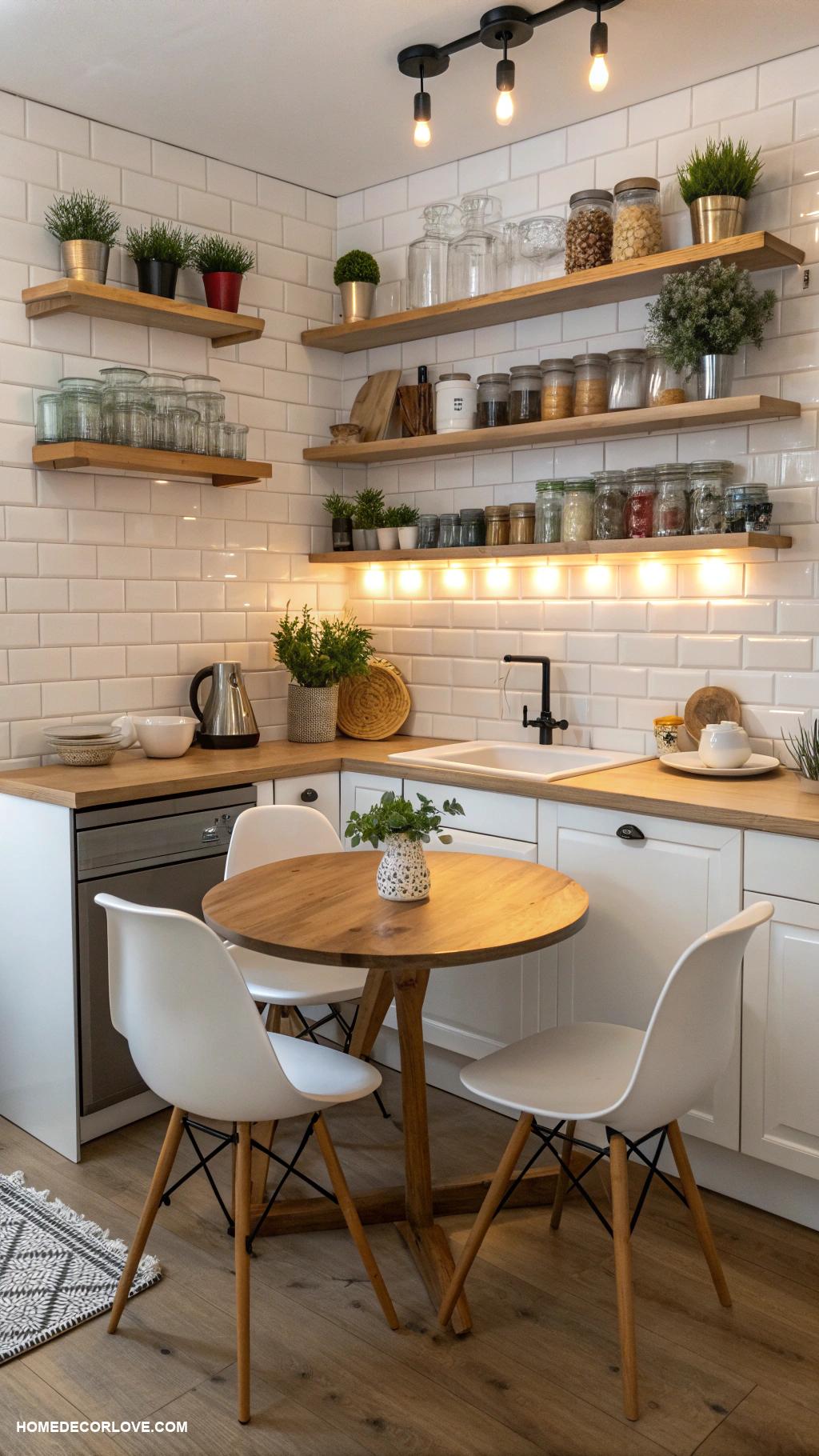 small kitchen ideas Open shelving for a spacious feel
