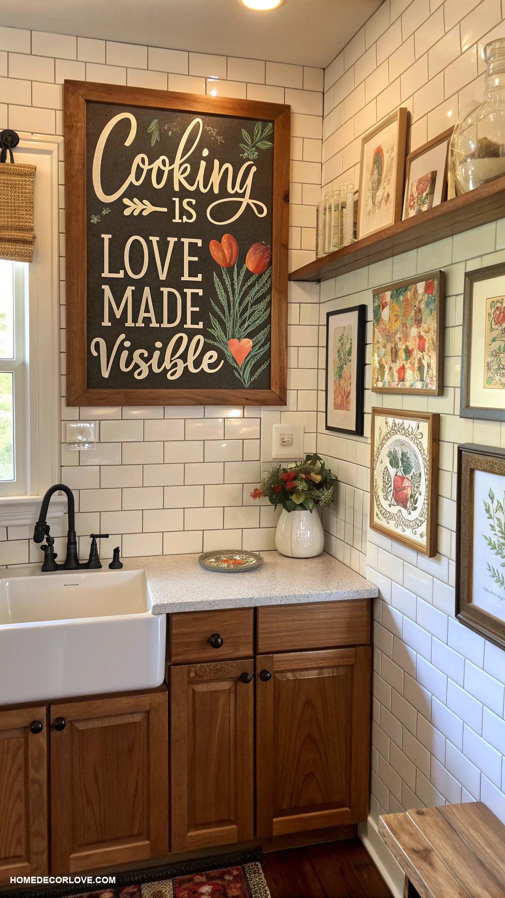 small kitchen ideas Wall art featuring cooking quotes