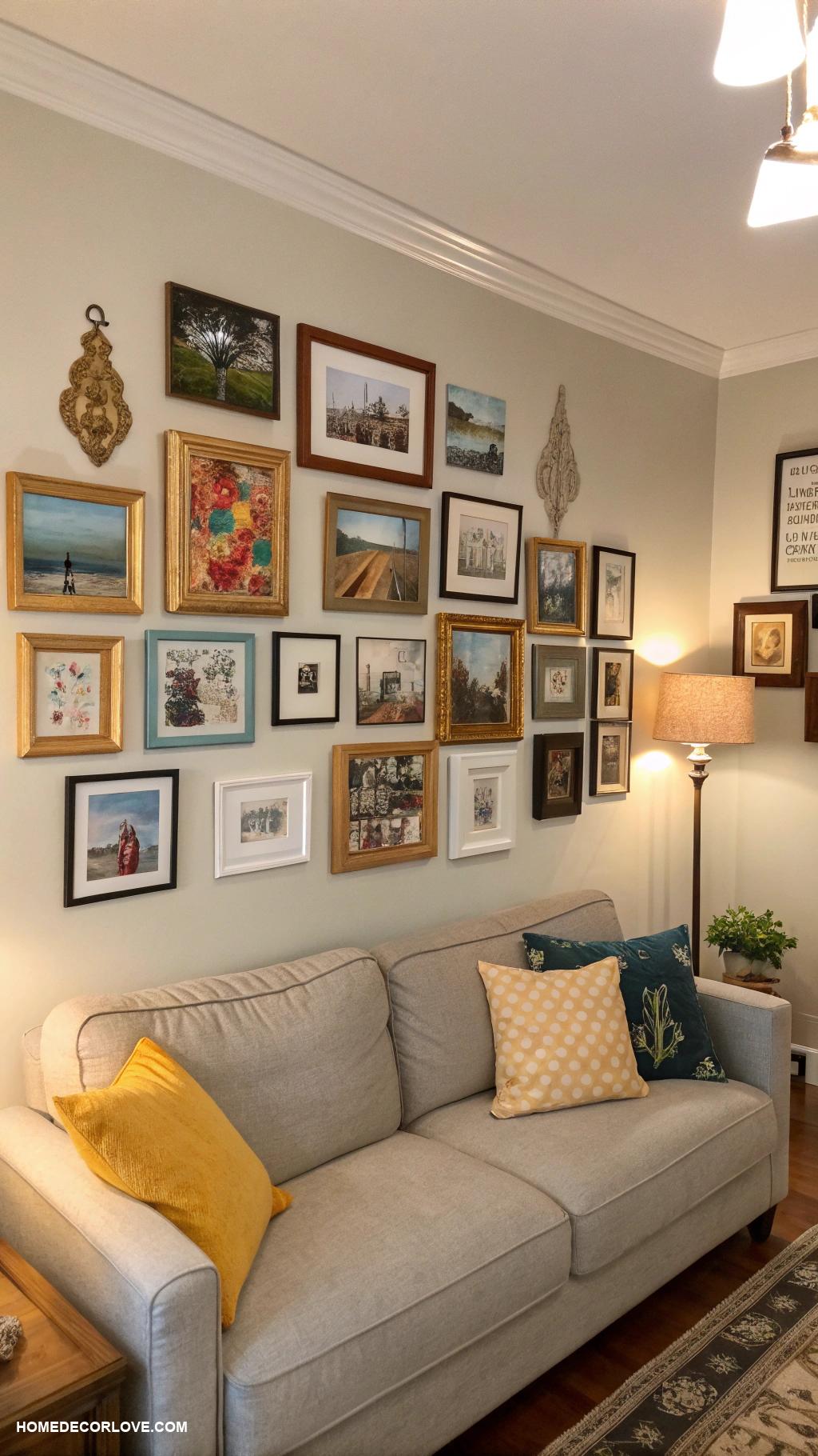 small living room ideas Create a gallery wall with framed photos