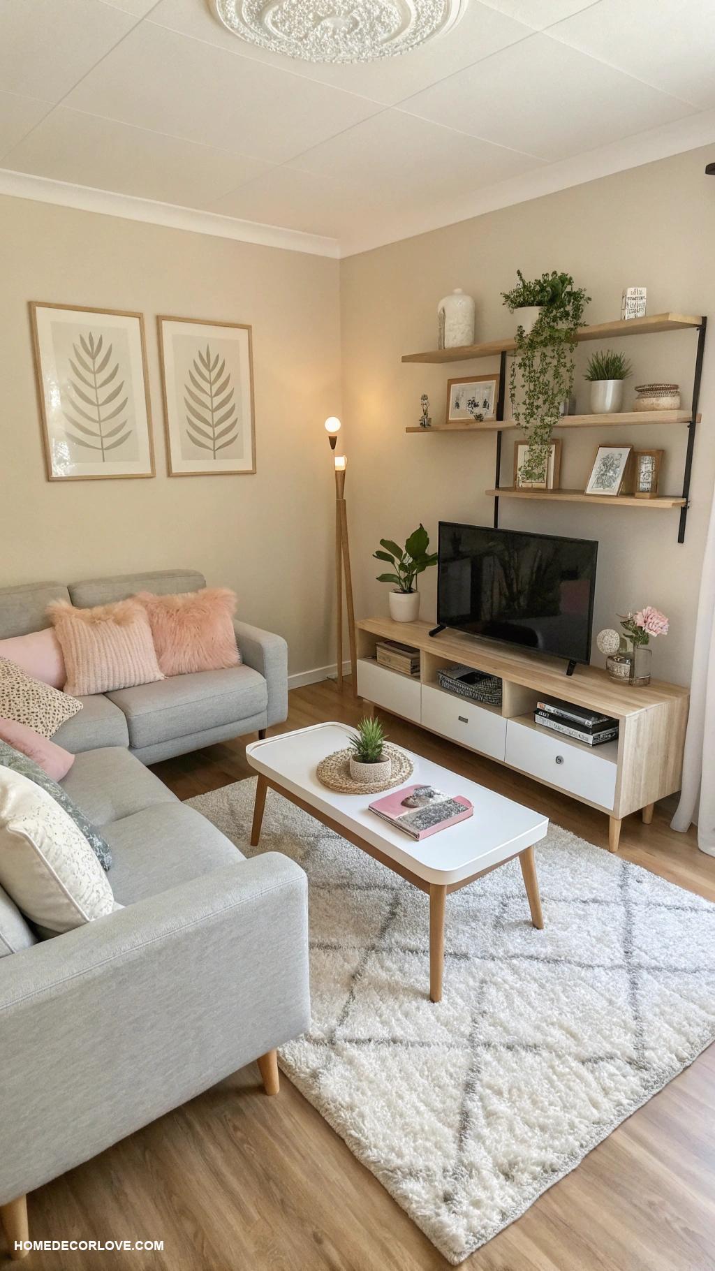 small living room ideas Opt for light colors to enhance brightness