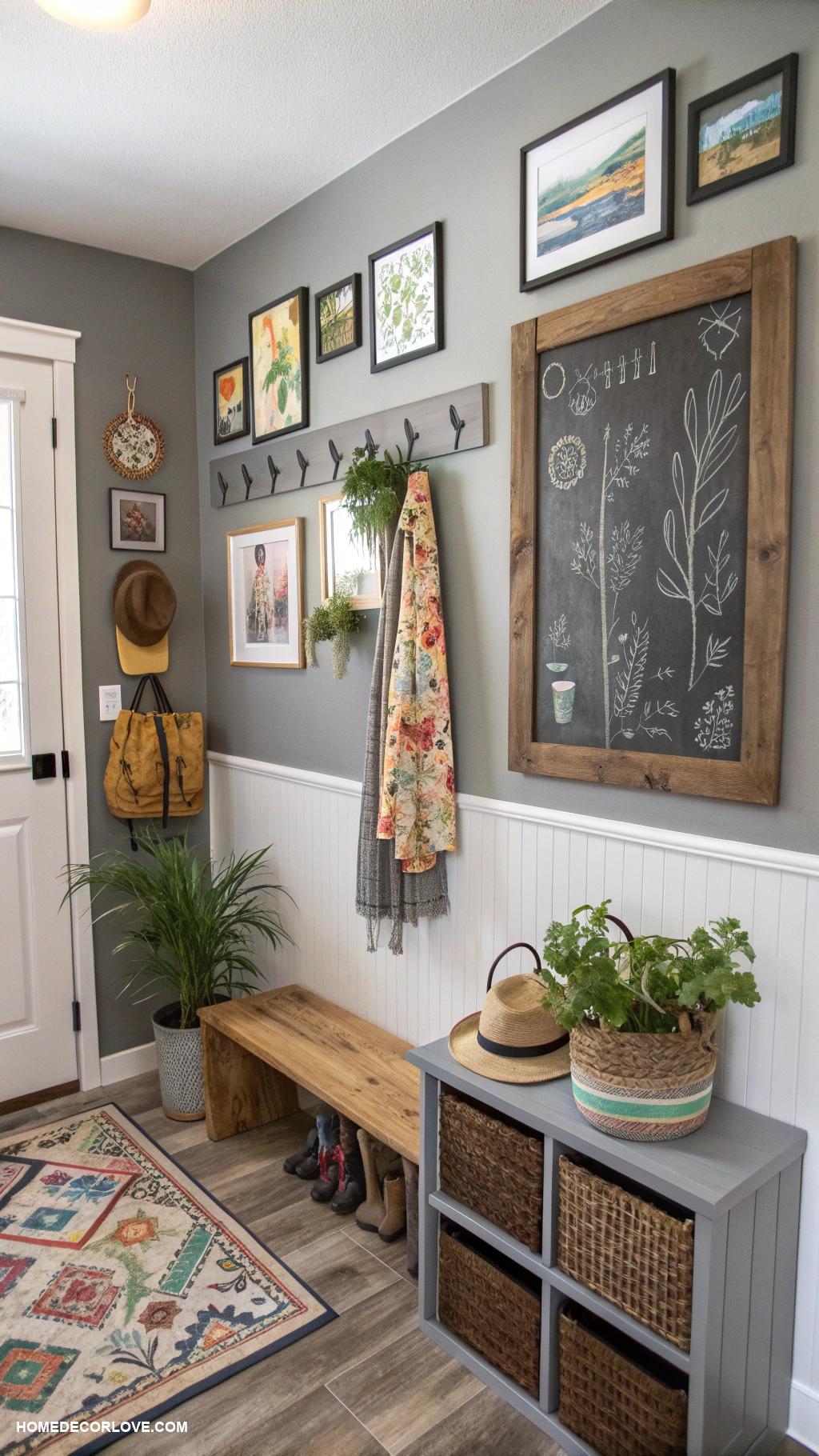 small mudroom ideas Wall art to personalize the space