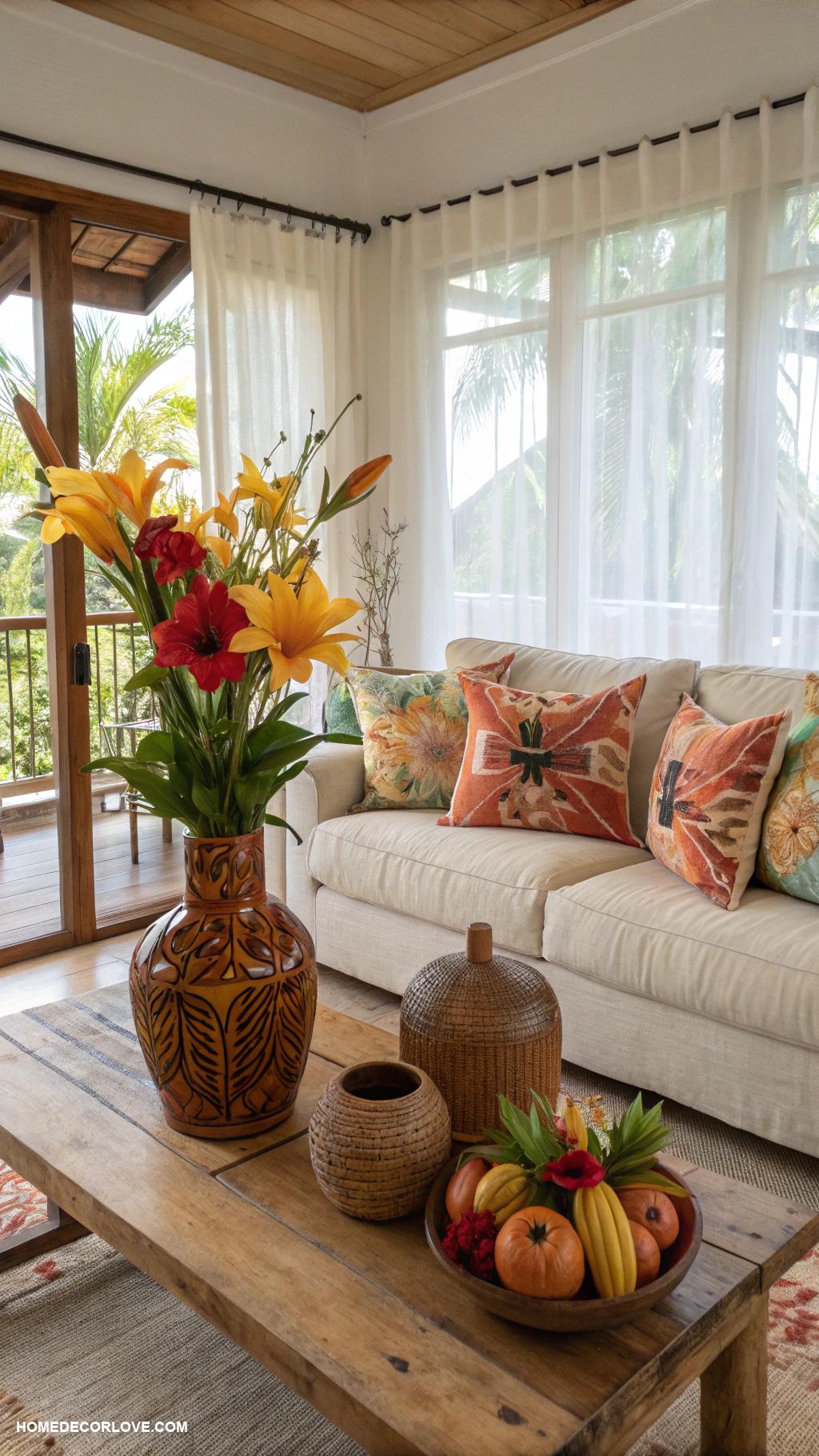 warm tropical home decor ideas Handcrafted ceramics for unique decorative pieces