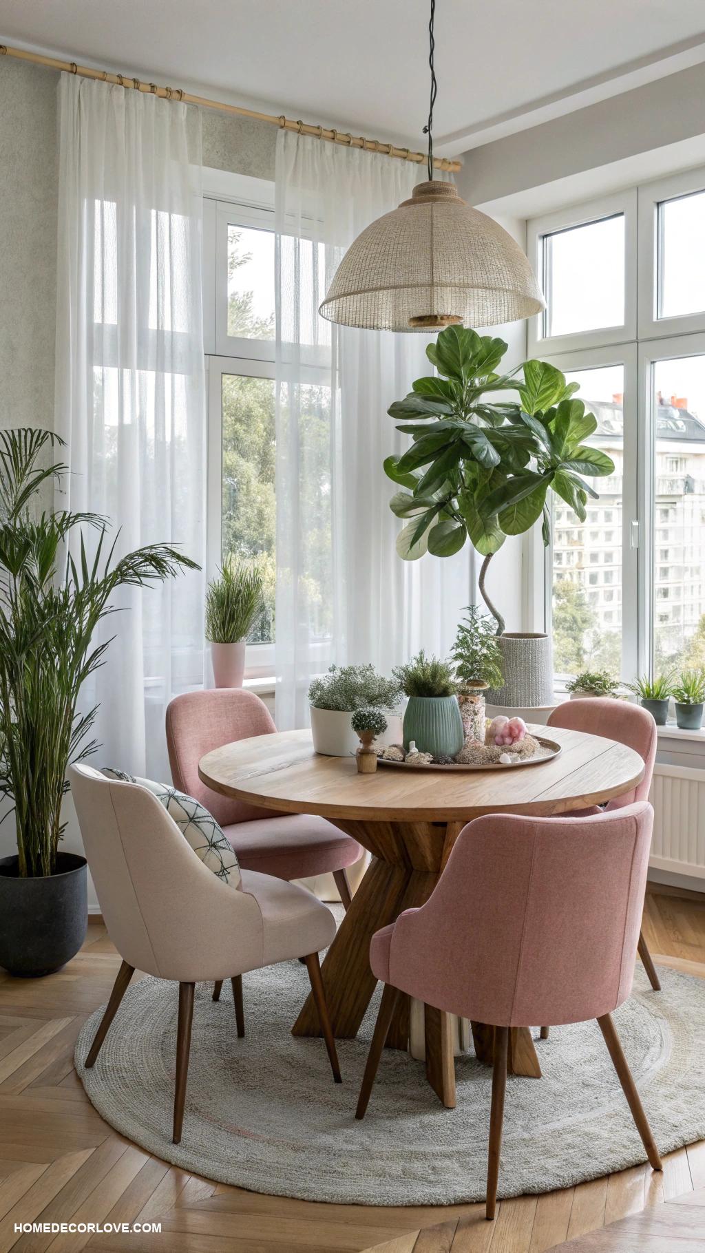 apartment dining room Incorporate plants for a fresh look