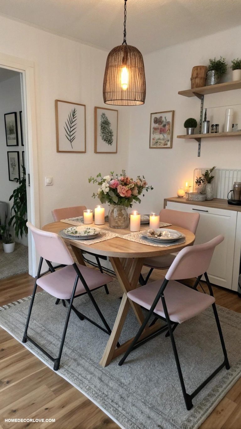 apartment dining room Opt for foldable dining chairs