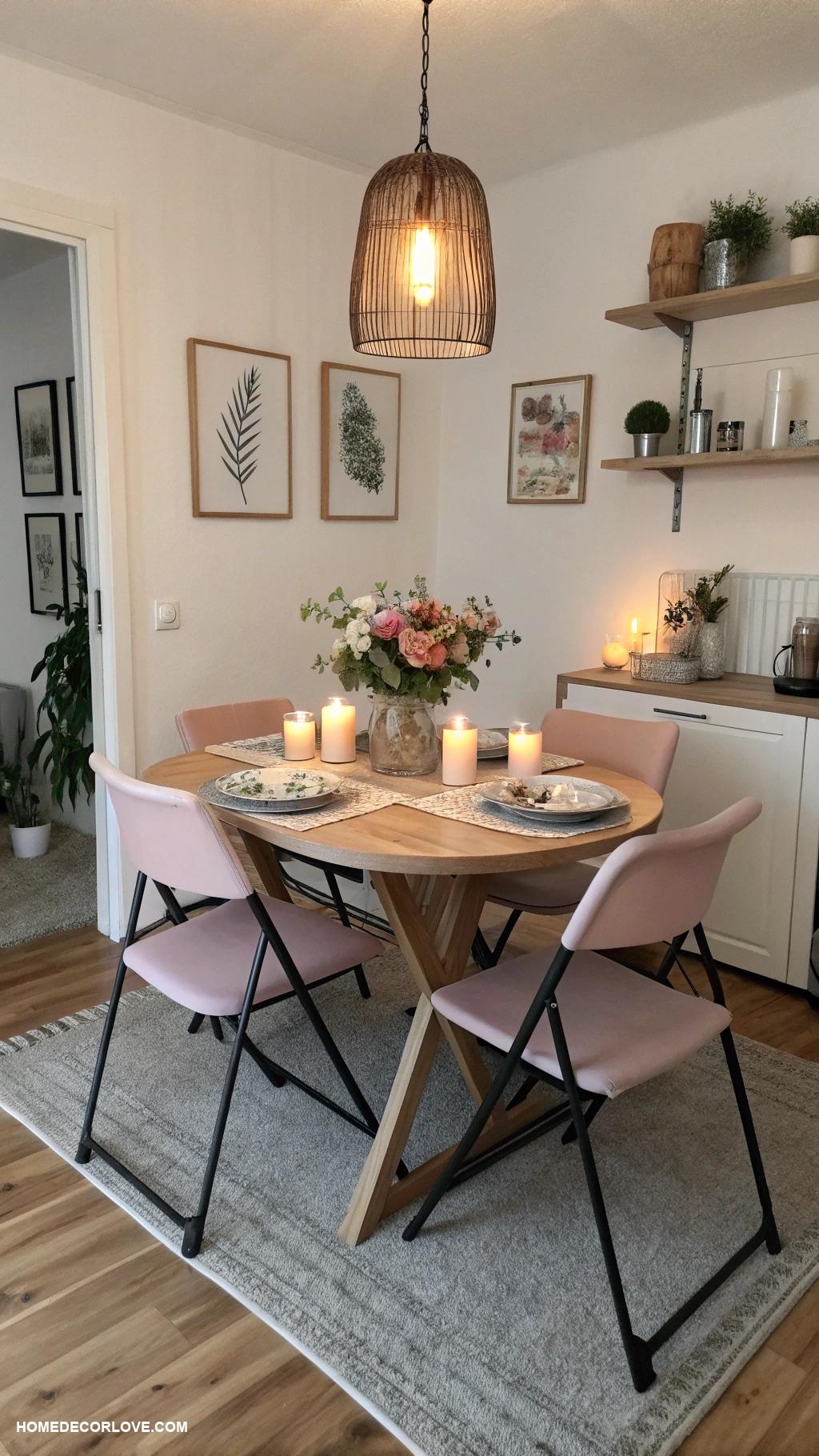 apartment dining room Opt for foldable dining chairs