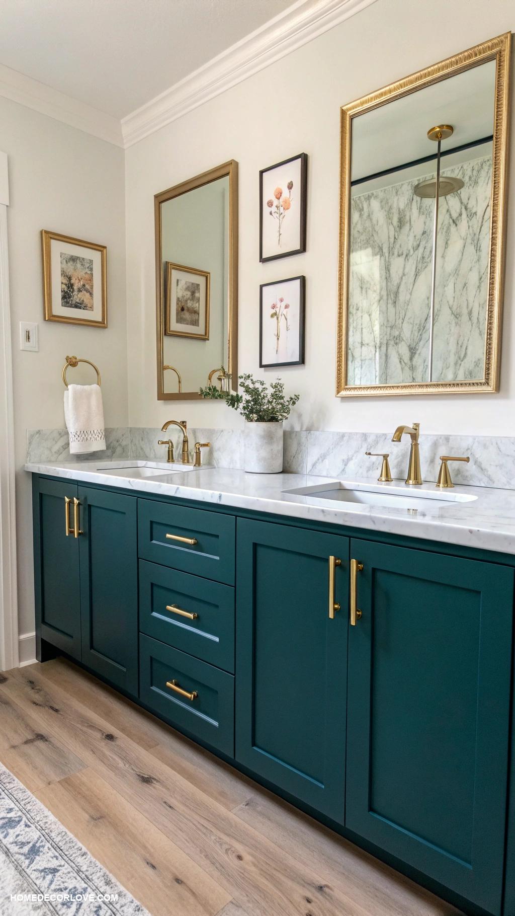 bathroom remodel Paint cabinets a bold color