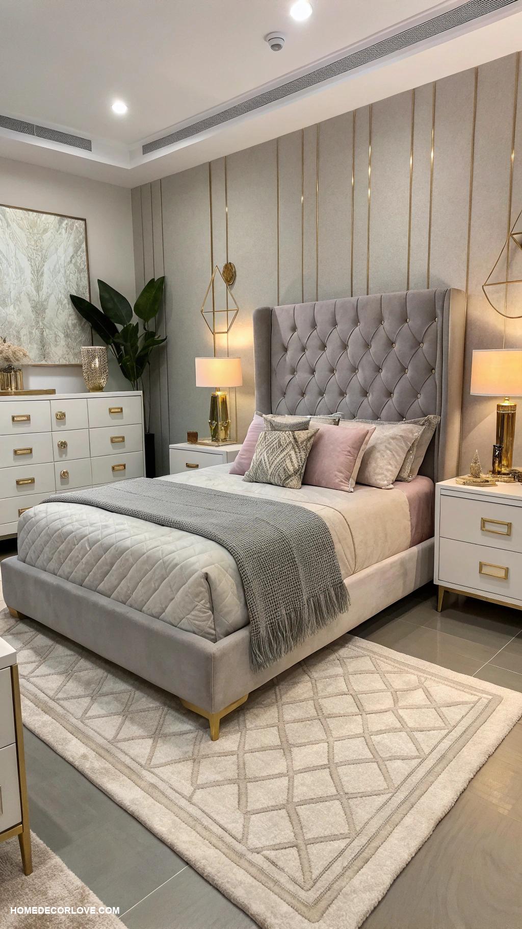 bedroom design Chic modern furniture arrangements