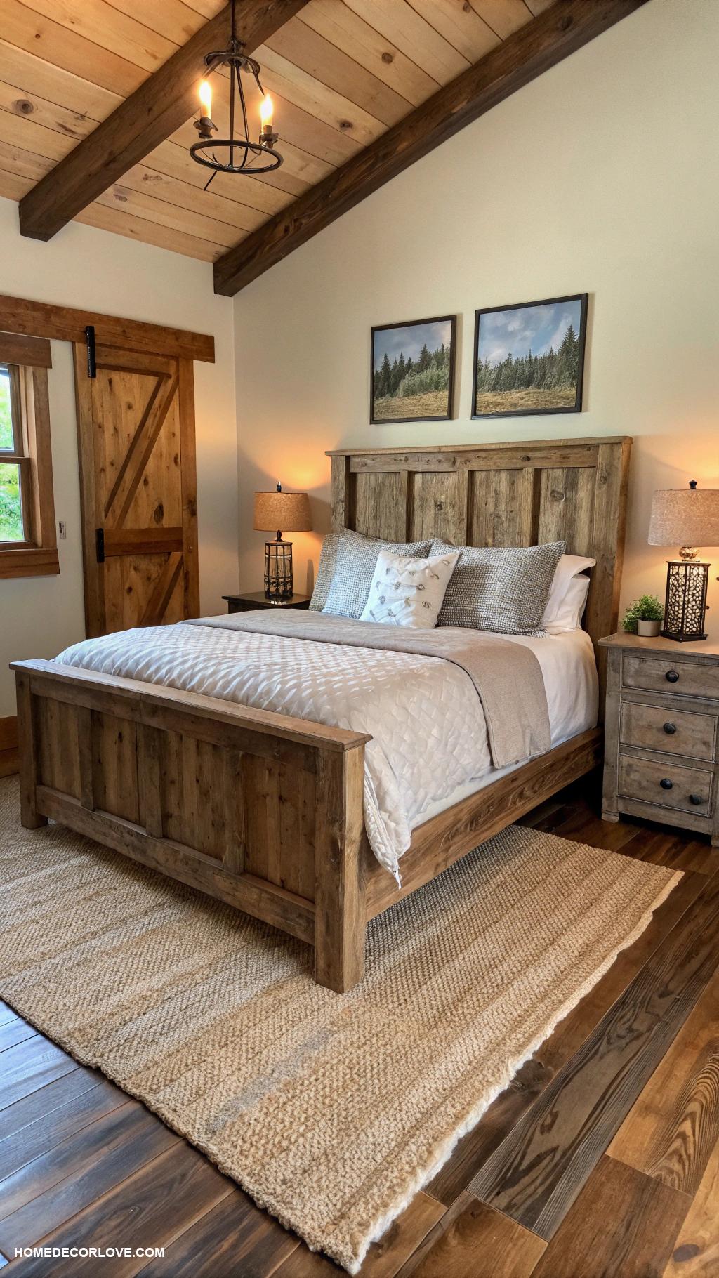 bedroom design Rustic wood accents
