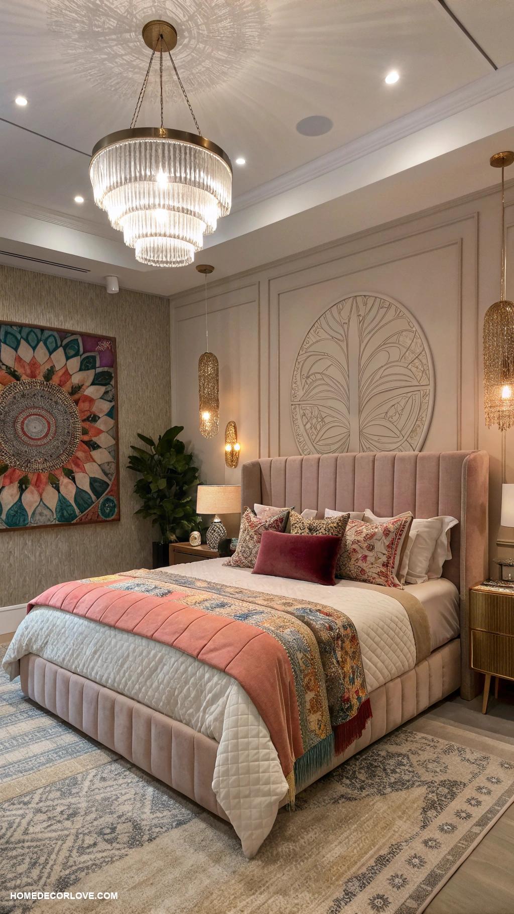 bedroom ideas Incorporate layered lighting fixtures