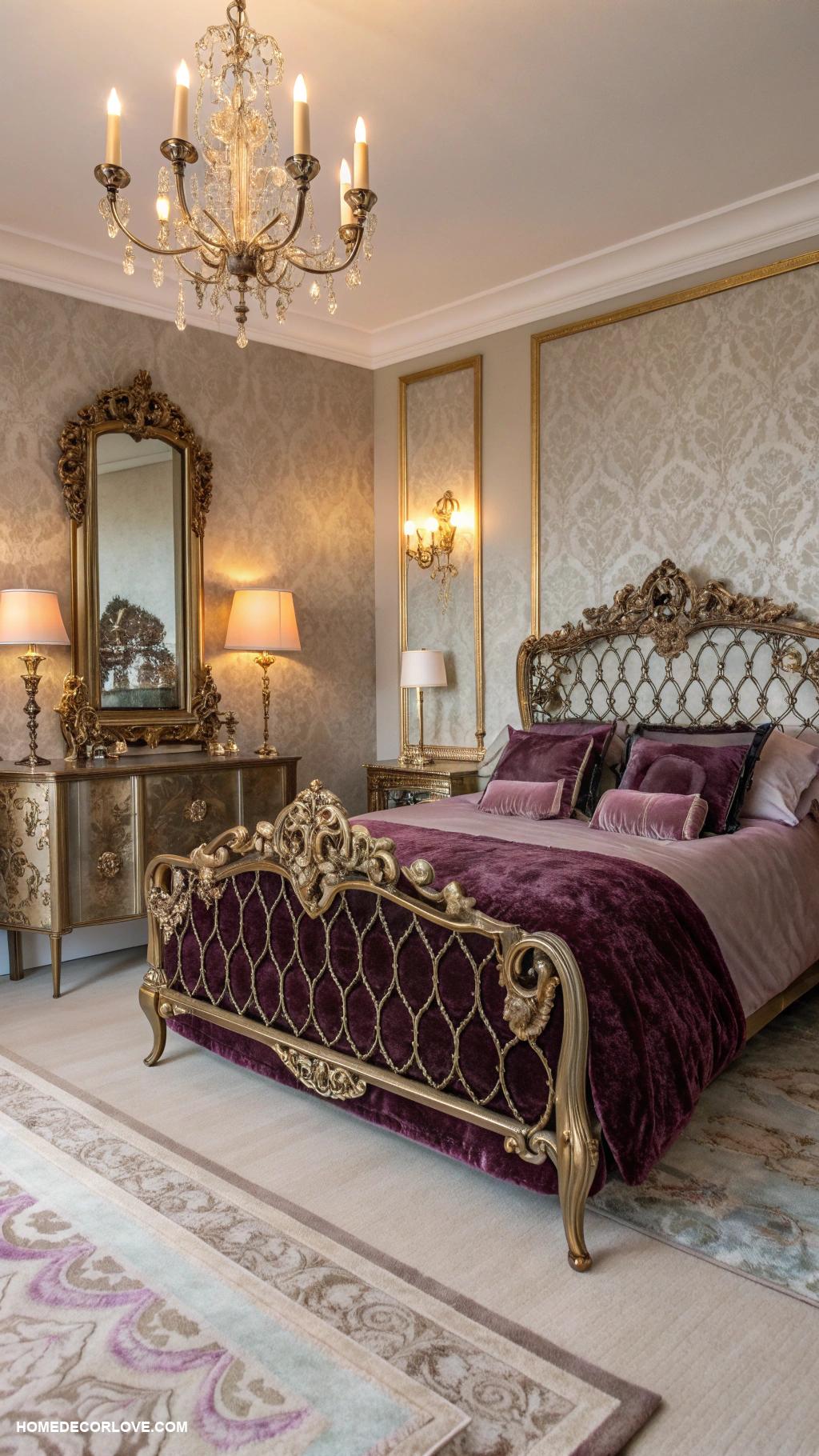 bedroom inspirations Vintage glam with elegant antique pieces