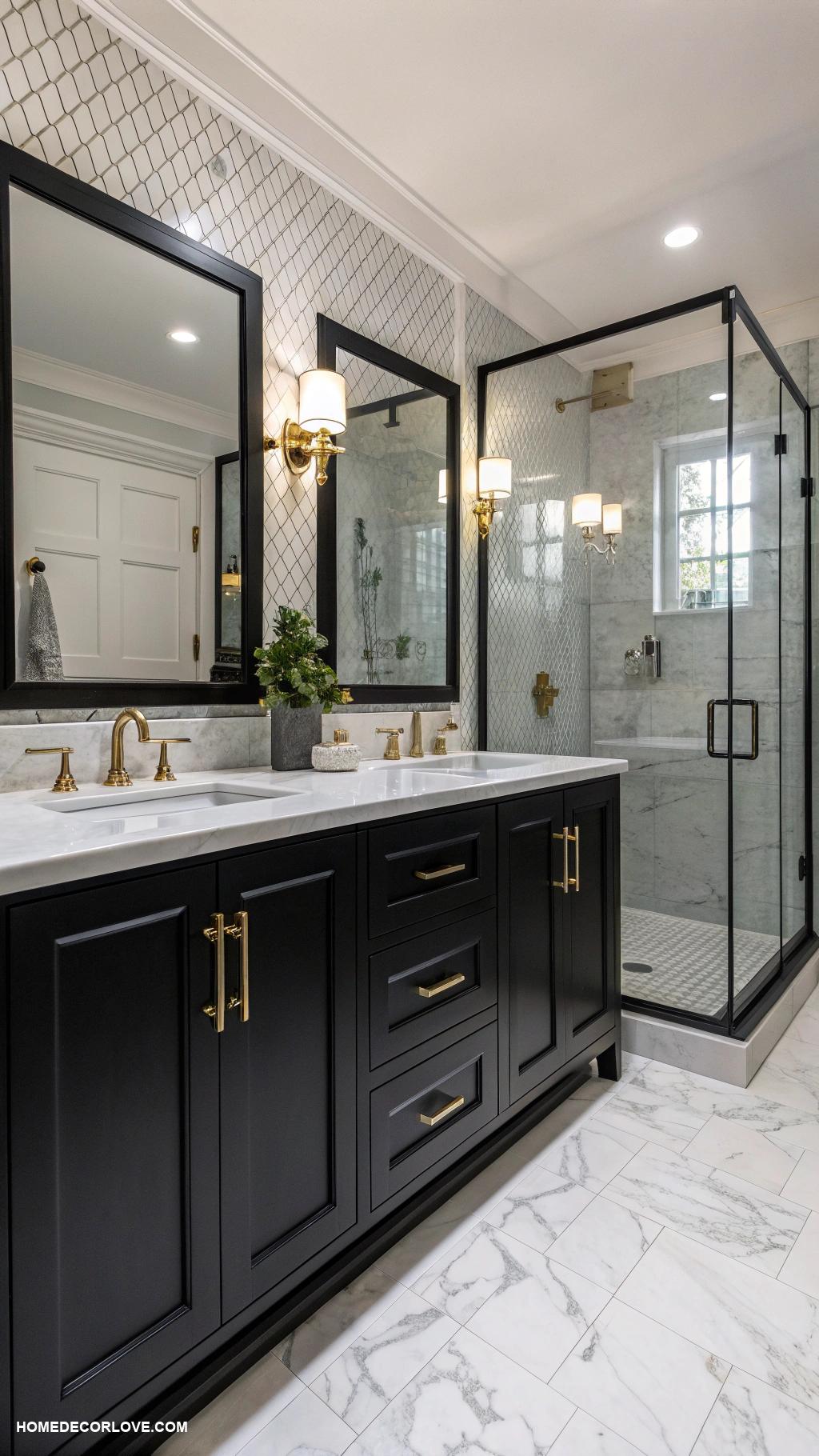 black bathroom Black cabinetry for a sleek look