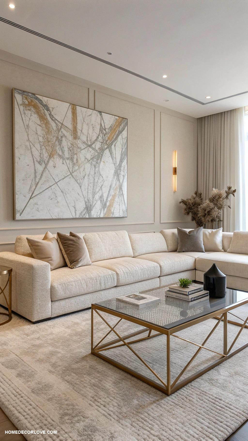 contemporary living room Minimalist furniture with clean lines