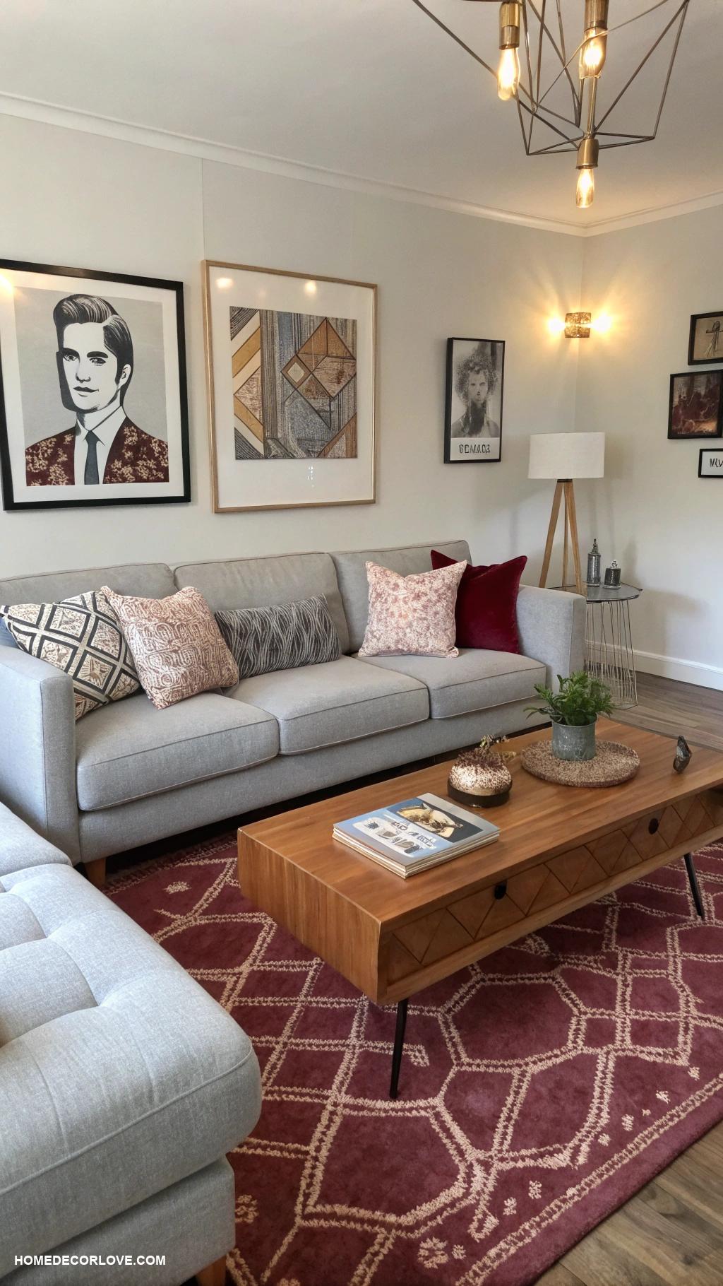 contemporary living room Mix of modern and vintage decor