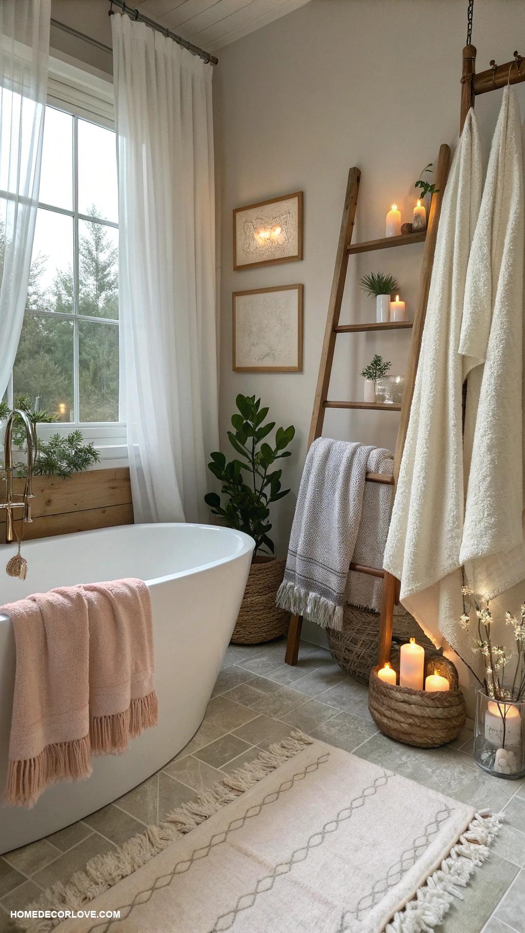 cozy bathroom Add soft fluffy towels