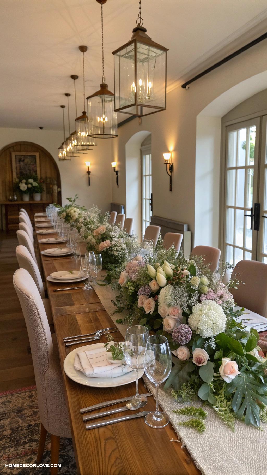 elegant dining room Fresh flowers for a touch of nature