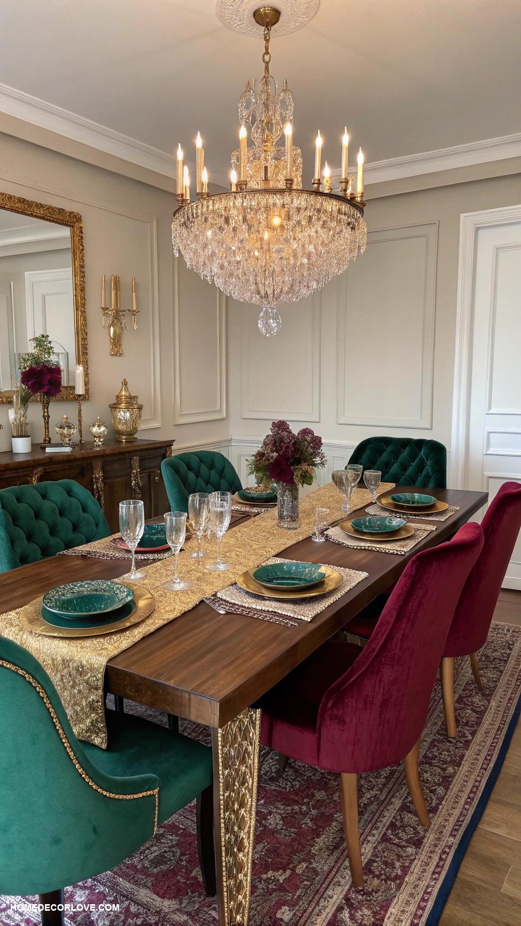 elegant dining room Rich jewel tones for a luxurious feel